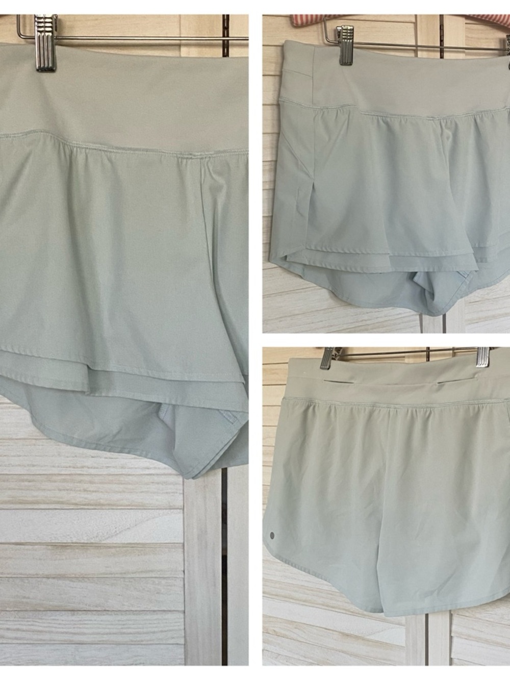 Calia Kick It Up Running Athletic  Shorts with Layered Overlay SZ L